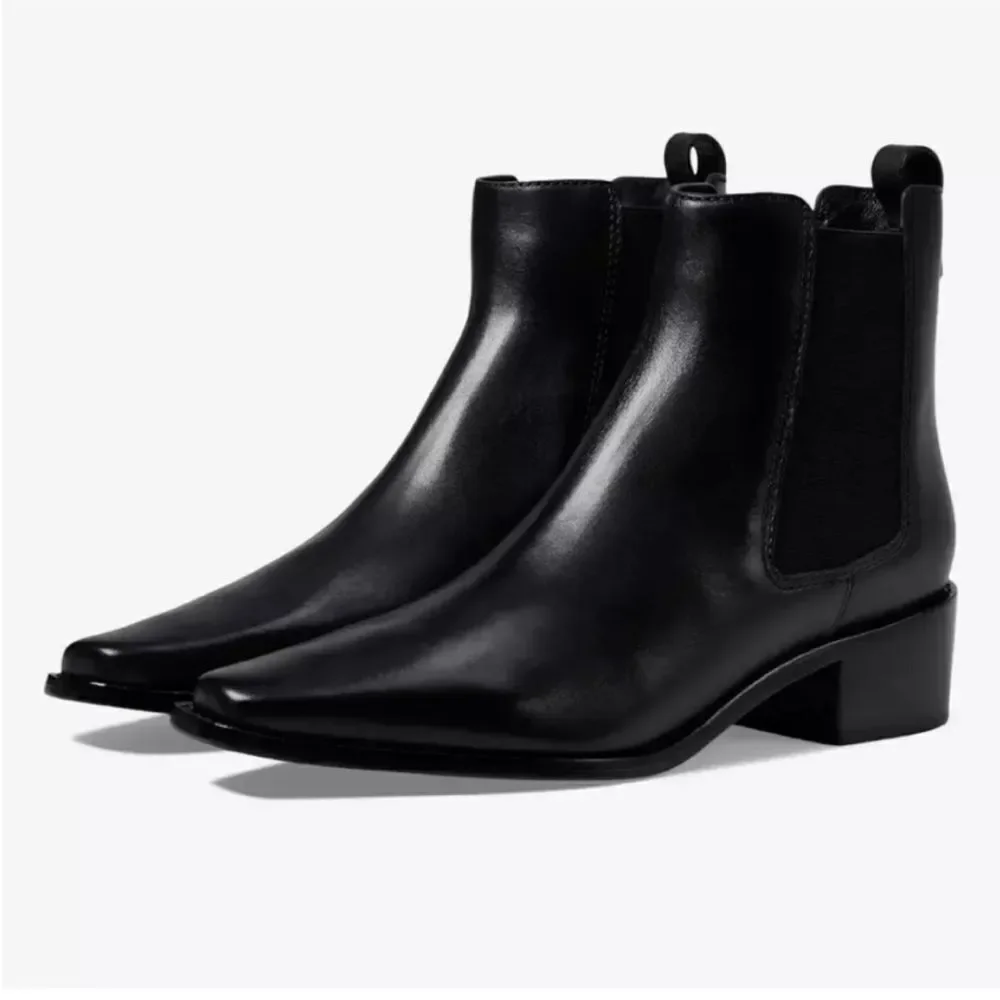 Tory Burch Chelsea Classic Ankle Boots/Dust Bag Black Nappa Leather 8.5 NWT